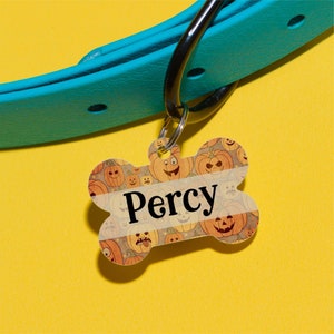 Jack-O-Lantern - Pet Tag Double Sided - Tie Dye - Customized Dog Tag - Custom Dog Tag - Personalized Dog Tag - Halloween Dog Tag Pumpkins