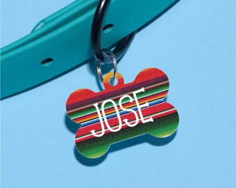 Serape Pet Tag Double Sided - Customized Dog Tag - Custom Dog Tag - Personalized Dog Tag - Monogrammed Dog Tag - Custom ID Tag