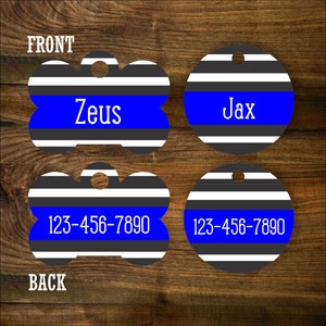 Blue Line Dog Tag Double Sided - Customized Dog Tag - Custom Dog Tag - Personalized Dog Tag - Police Dog Tag - Custom Tag - Police Blue Line