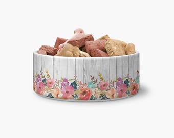 Ceramic Pet Bowl - Blank Floral Bowl Personalized Dog Bowl - Ceramic Pet Bowl - Personalized Bowl - Monogrammed Bowl - Monogrammed Dog Bowl