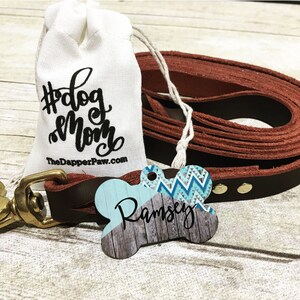 Aqua Tribal Cross Dog Tag Double Sided - Customized Dog Tag - Custom Dog Tag - Personalized Dog Tag - Monogrammed Dog Tag - Custom Tag