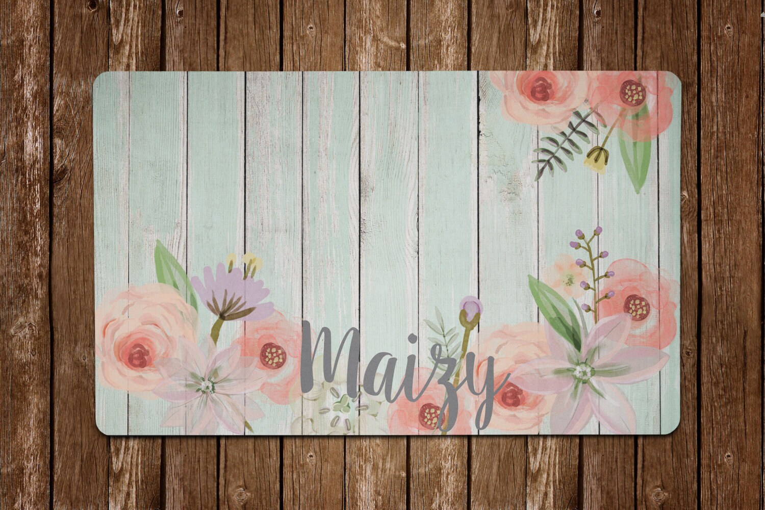 Vintage Floral Pet Food Placemat -Dog Food Mat - Dog Placemat - Petma…