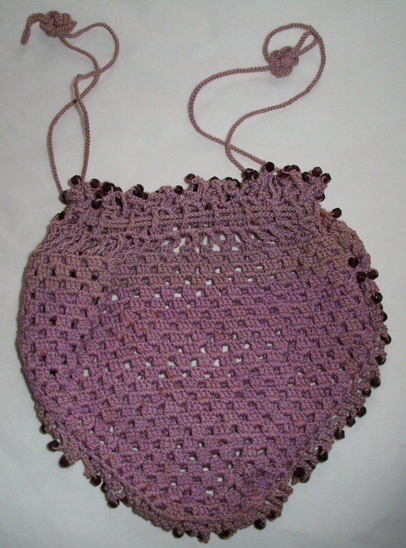 Antique Crocheted Lilac 20's Bag - image 2