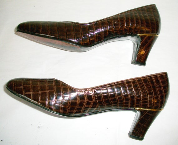 Vintage 80's/90's Alligator Women's Pumps Shoes - image 3