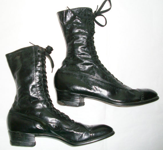 Antique Black Victorian Boots - image 3