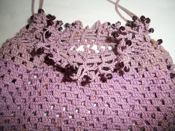 Antique Crocheted Lilac 20's Bag - image 3