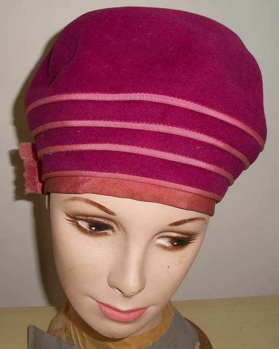 Vintage Fuscia Mr. John Jr. Turban Hat - image 1