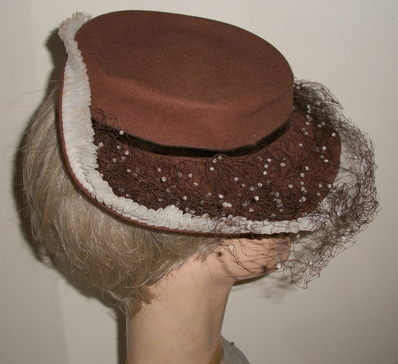 Vintage 1940's Brown Hat - image 4