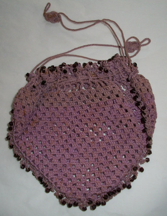 Antique Crocheted Lilac 20's Bag - image 1