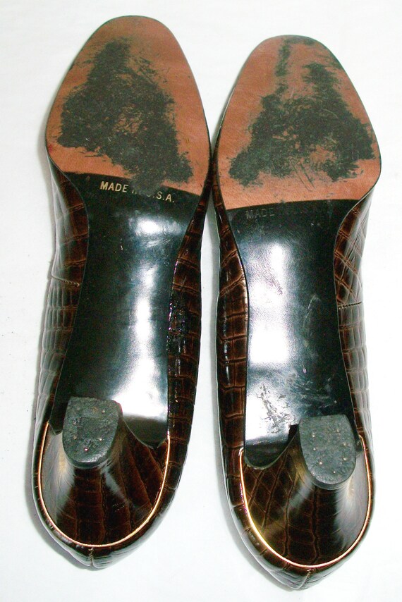 Vintage 80's/90's Alligator Women's Pumps Shoes - image 4