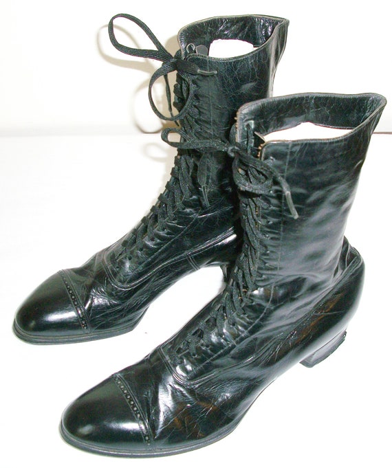 Antique Black Victorian Boots - image 1