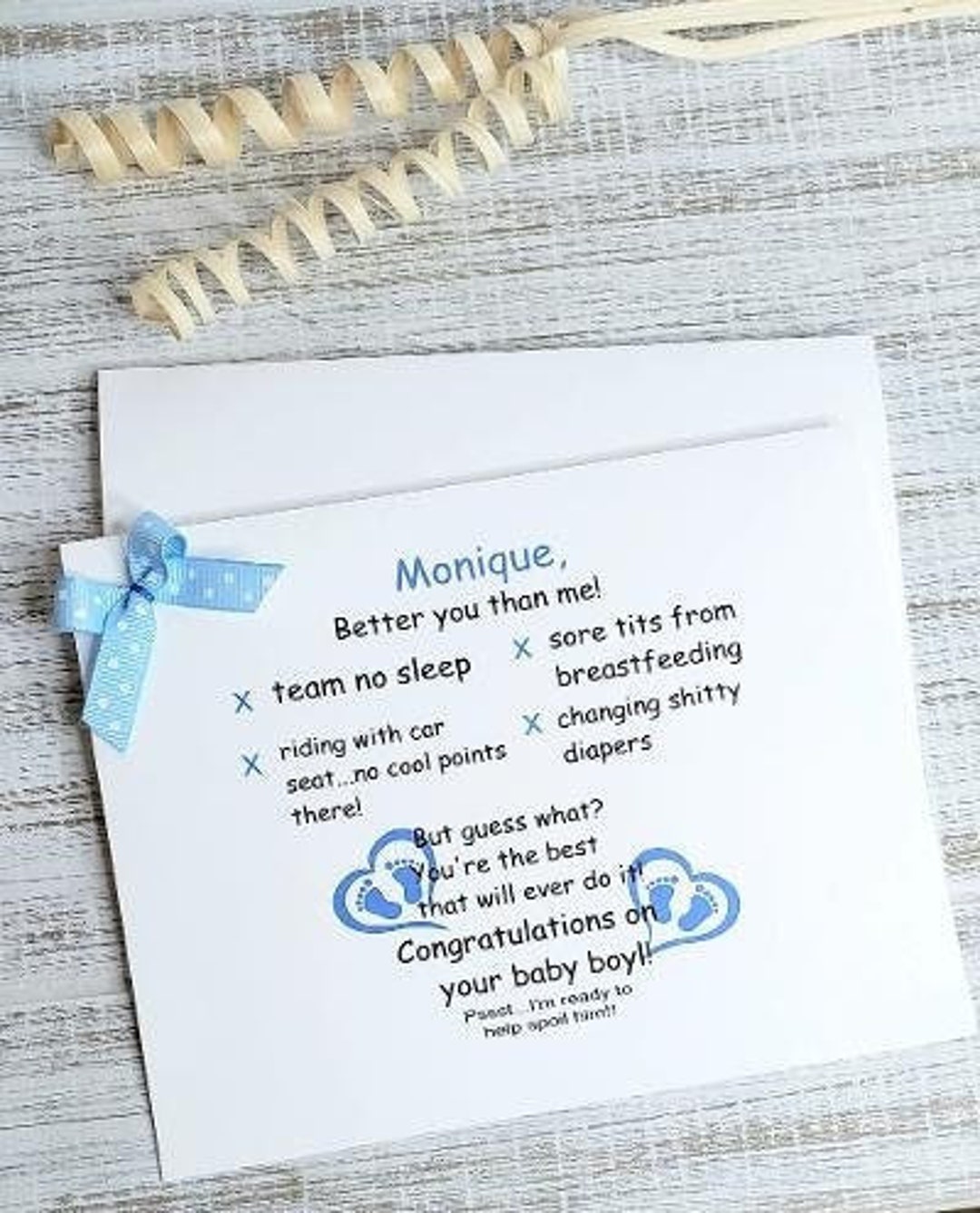 Funny Baby Shower Greeting Card Funny New Mom Greeting Card Etsy