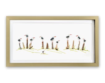 Möwe Wand Kunst - Handgemachtes Küsten Dekor - Strand Vögel - Möwen