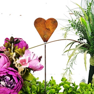 Heart Potted Plant Stake, Garden Stake, Metal Heart, Valentines Gift, Mother's Day Gift