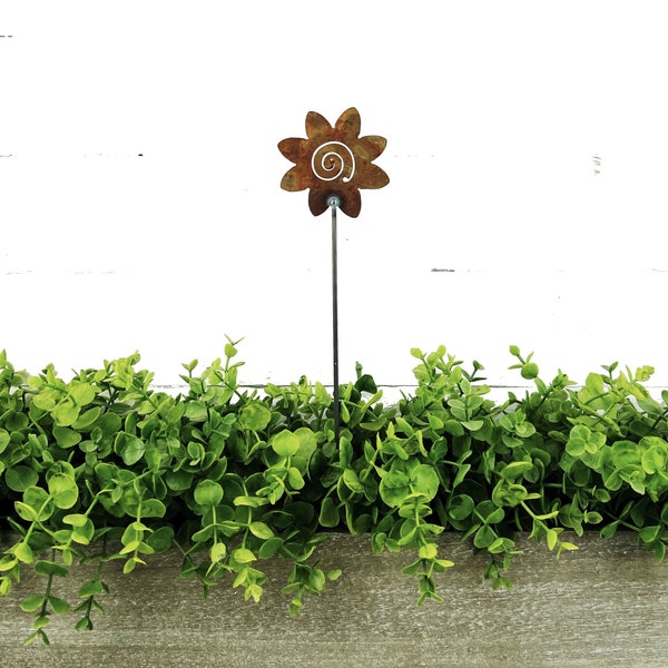 Metal Flower Potted Plant Stake,  Garden Gift, Mothers Day Gift, Garden Stake