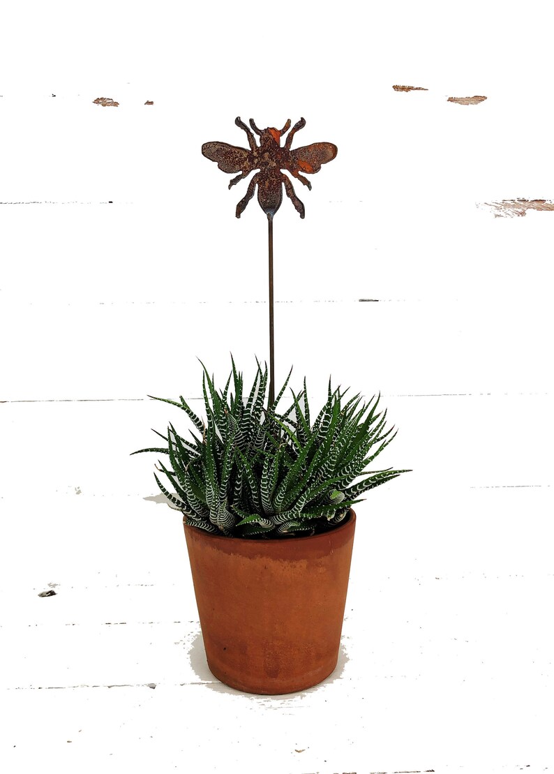Bee Potted Plant Stake, Summer Gift, Plant Stake, Metal Bee, Gardem Gift 