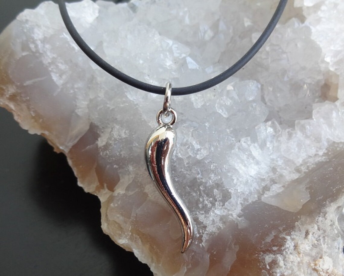 Lucky horn necklace Italian horn pendant necklace Tusk Etsy