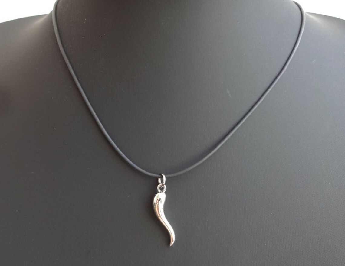 Lucky horn necklace Italian horn pendant necklace Tusk Etsy