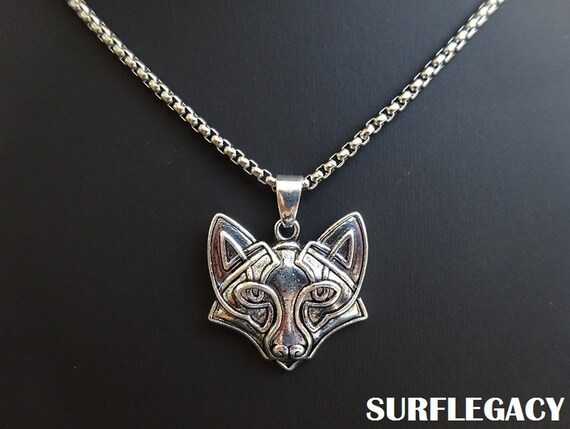 Collar Con Colgante Vikingo Lobo Celta Perro de aleación de Zinc eslavo runa nórdica
