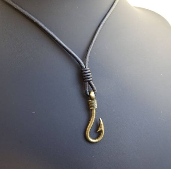 Fish Hook Necklace Pendant Surfer Sailor Image 0