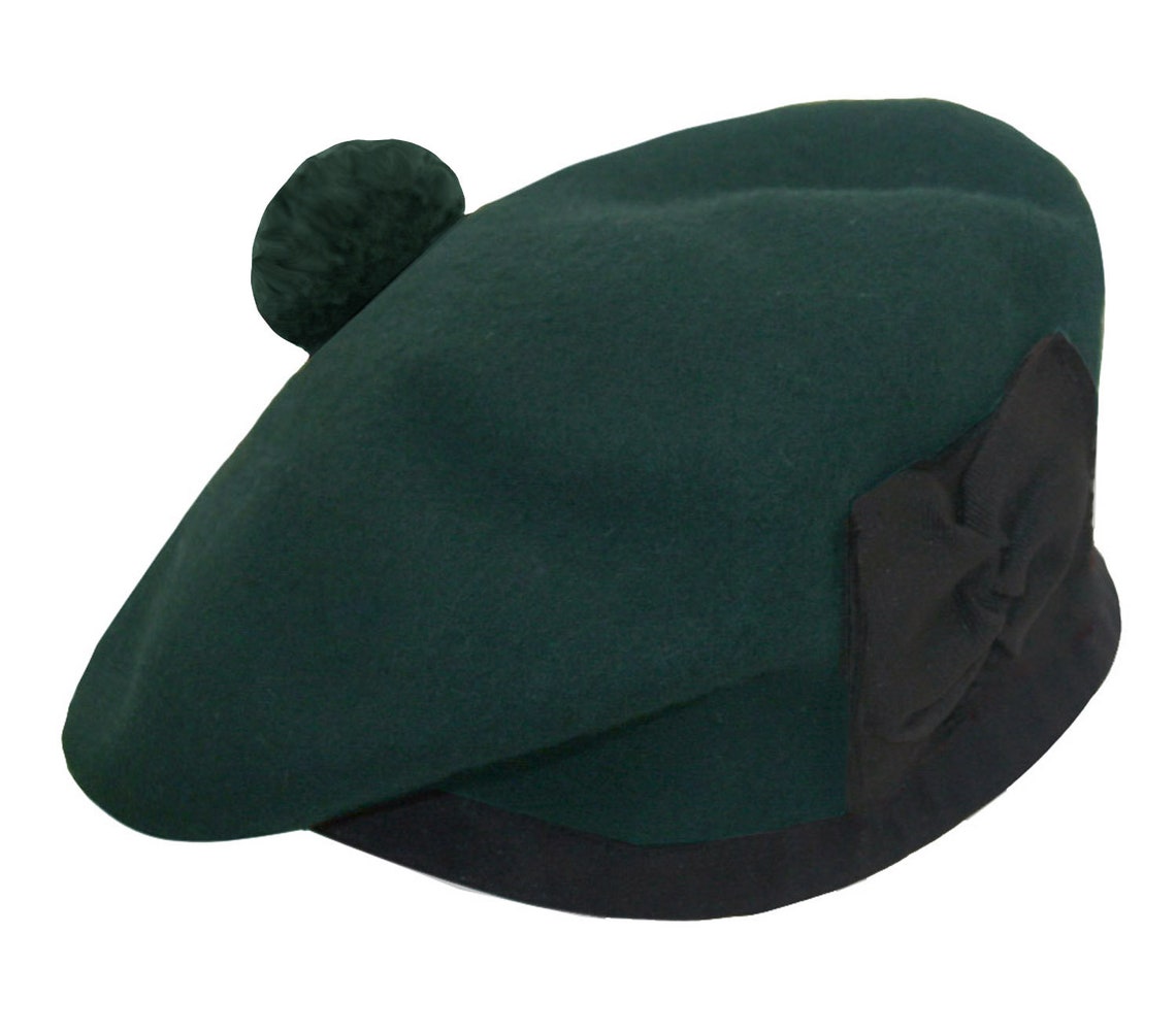 Scottish Wool Balmoral Hat Scot's Green Beret Glengarry Etsy