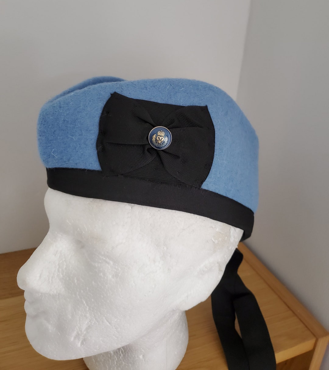 Scottish Hat, Wool Glengarry Hat, Hat, Blue Wool Beret, Army Cap, Scot
