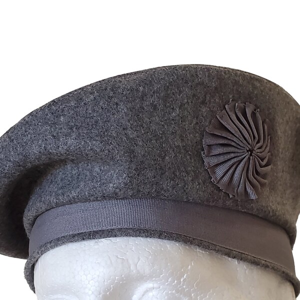 Caubeen Hat, Balmoral Hat, French Beret, Black Hat, Bonnet, Grey Hat, Wool Hat, slouchy hat, Tam O Shanter Hat, Irish Beret