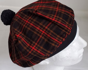 Tammy Hat, Caps And Hat, Winter Hat, Unisex hat, Scottish Tam, Beret And Tams, Bonnet, Tartan Hat, Gift