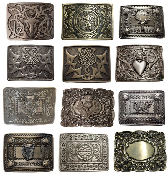 Scottish Thistle Kilt Belt Buckle Antique/Celtic Knot Belt Buckle for Kilt Belts 