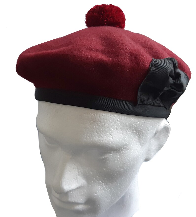Balmoral Hat Scottish Beret Pipe Band Wool Pom Pom Etsy