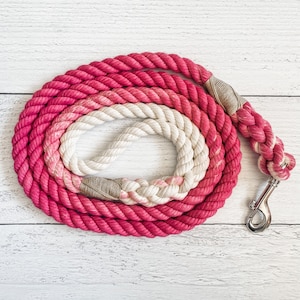 Wine Cotton Rope Dog Leash: Hand-Dyed Organic Lead