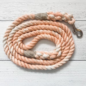 Rose Gold Cotton Rope Dog Leash // Ombre Rope Leash // Cotton Rope Leash // Rope Dog Lead image 3