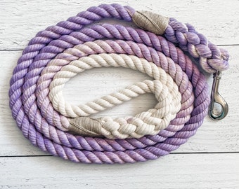 Hyacinth Cotton Rope Dog Leash // Ombre Rope Leash // Cotton Rope Leash // Rope Dog Lead