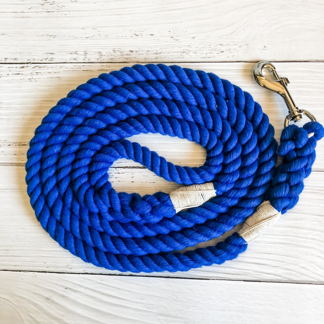 Royal Blue Cotton Rope Dog Leash // Upcycled Rope Leash // Etsy