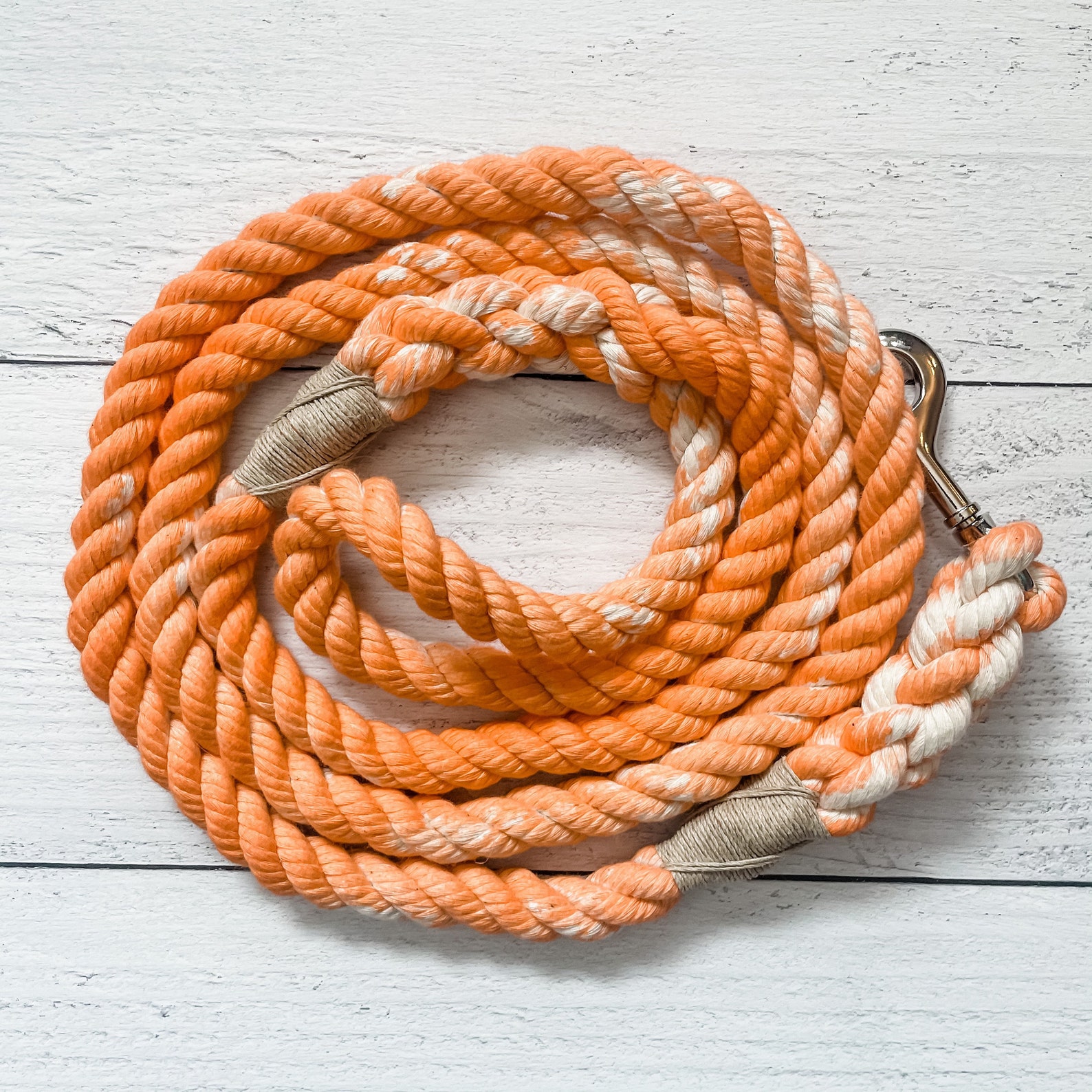 Orange Cotton Rope Dog Leash // Ombre Rope Leash // Cotton Etsy