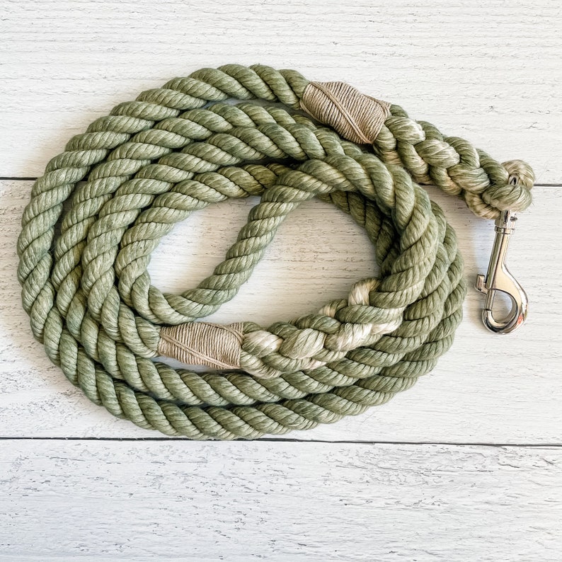 Sage Green Cotton Rope Dog Leash // Ombre Rope Leash // Cotton Etsy