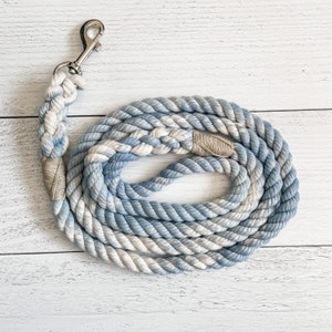 Sky Blue Cotton Rope Dog Leash // Ombre Rope Leash // Cotton Rope Leash // Rope Dog Lead image 3