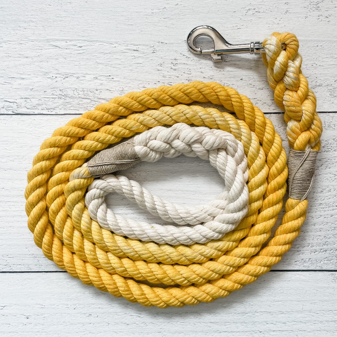 Yellow Cotton Rope Dog Leash // Ombre Rope Leash // Cotton Etsy
