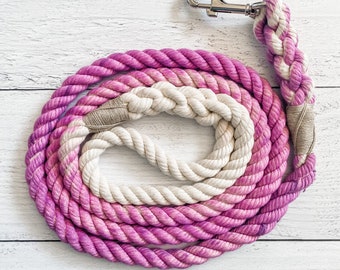 Violet Cotton Rope Dog Leash // Ombre Rope Leash // Cotton Rope Leash // Rope Dog Lead