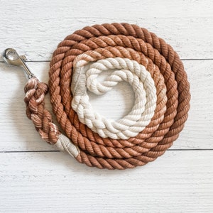 Brown Cotton Rope Dog Leash // Ombre Rope Leash // Cotton Rope Leash // Rope Dog Lead