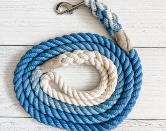 Royal Blue Cotton Rope Dog Leash  // Ombre Rope Leash // Cotton Rope Leash // Rope Dog Lead