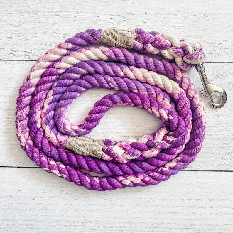 Purple Cotton Rope Dog Leash // Ombre Rope Leash // Cotton Etsy