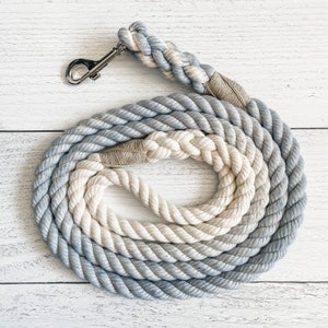 Sky Blue Cotton Rope Dog Leash: Hand-Dyed Organic Lead