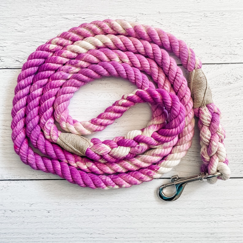 Violet Cotton Rope Dog Leash // Ombre Rope Leash // Cotton Etsy