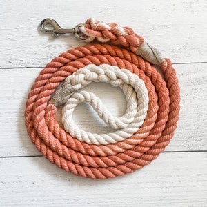 Terracotta Cotton Rope Dog Leash // Ombre Rope Leash // Cotton Rope Leash // Rope Dog Lead