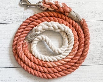 Terracotta Cotton Rope Dog Leash // Ombre Rope Leash // Cotton Rope Leash // Rope Dog Lead