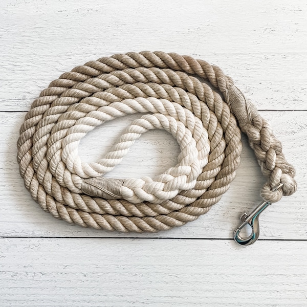 Taupe Cotton Rope Dog Leash // Ombre Rope Leash // Cotton Rope Leash // Rope Dog Lead