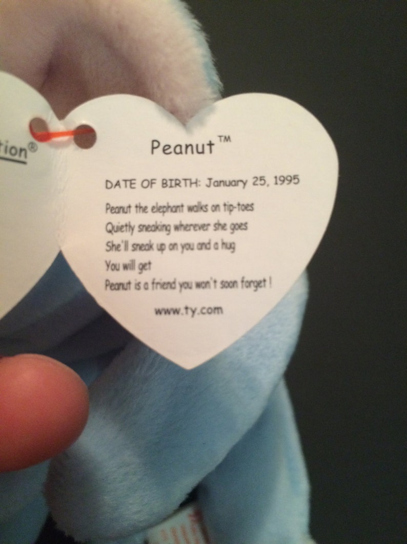 Ty Beanie Baby Peanut With Defective Ear and 2 Errors Etsy