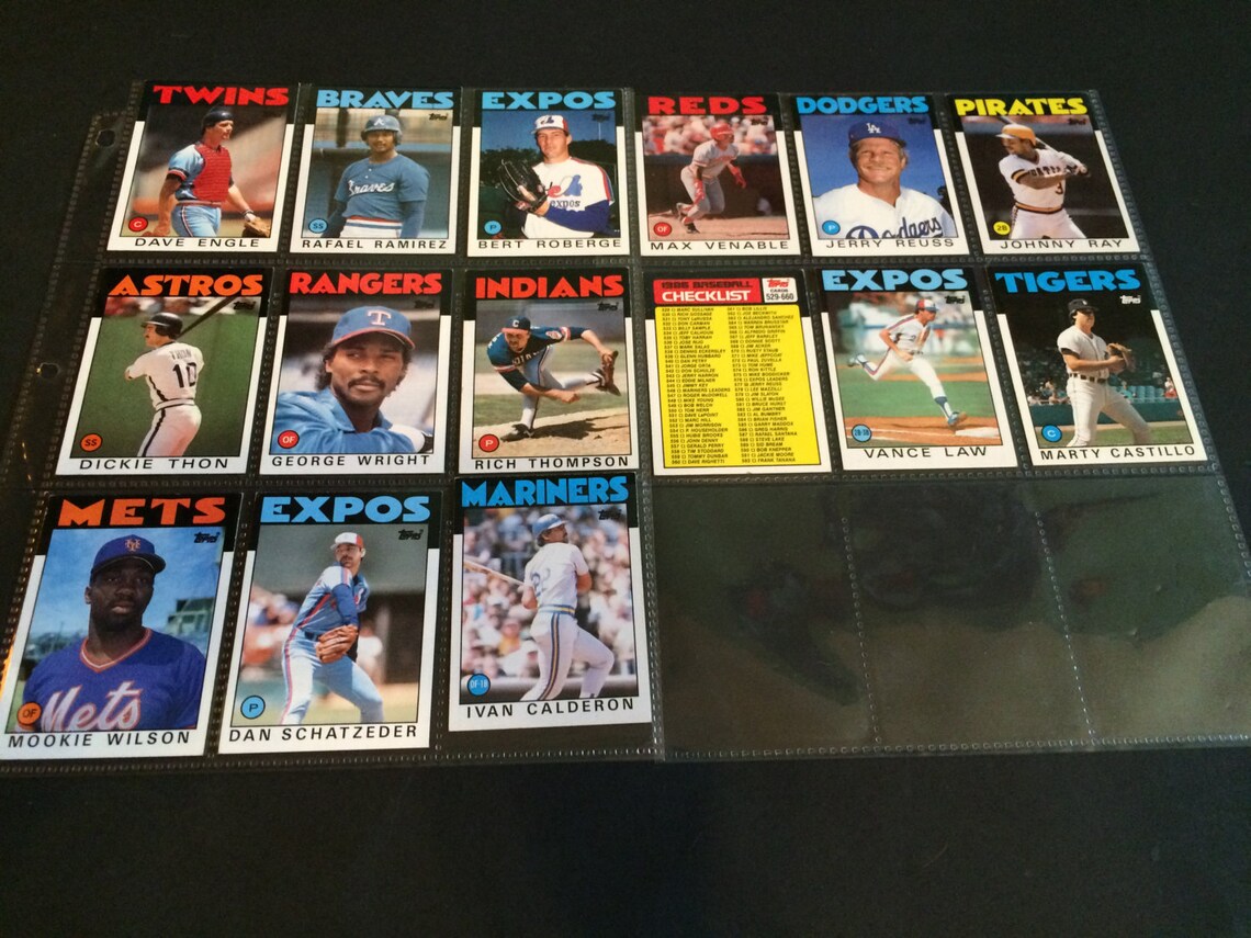 Vintage 1986 Topps Collectible Baseball Cards Set of 15 Cards Etsy
