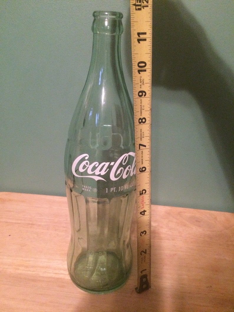 Vintage Coke 1 Pint 10 Fluid Ounce Green Glass Bottle Embossed Etsy